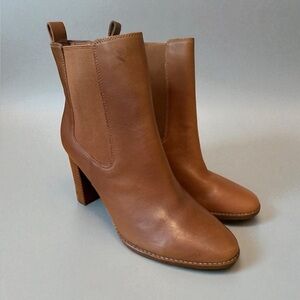 Ralph Lauren Mylah Boots Ankle Saddle Tan Burnished Leather Size 10 NWOB Read 36